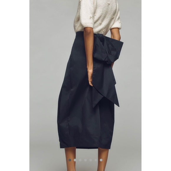 Maeve Dresses & Skirts - Maeve Anthropologie Black Oversized Bow structured pencil Midi Skirt Size 14 NWT